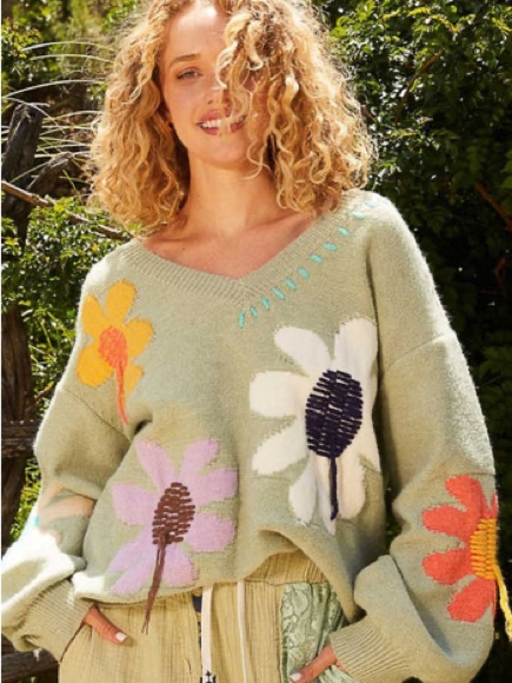 NWT Wait A Sec Floral Sweater